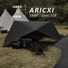 Aricxi tarp 210t polyester ultralight tarp outdoor camping zwart zilvercoating anti-ultraviolet vierkante square hexagon zonnescherming tarp H220419