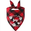 Christmas Dog Apparel Dog Bandanas Xmas Classic Plaid Pet Scarf Triangle Bibs Kerchief