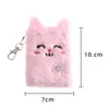 Cute Cat Plush Notebook For Girls Party Favor Kawaii Pendant Keychain Furry Cats Notebook Daily Planner Journal Book Note Pad Stationery