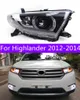 Bilstyling för Toyota Highlander -strålkastare 2012 Highlander LED -strålkastare DRL HID HEAD Lamp Angel Eye Bi Xenon Accessories