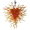 Moderne orange Deckenlampe Hand geblasenes Glas Kronleuchter für Esszimmer Wohnzimmer hängen Innenhause Leuchten 24 x 20 Zoll