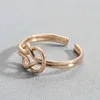 Złoty niekończący się słowo miłosny pierścionek, wiecznie kochane pierścionki dla kobiet