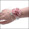 Hochzeit Blumen Party Supplies Veranstaltungen Cor Brautjungfer Armband Fleur Schaum Rosen Boutonniere Braut Schwester Mädchen Armbänder Prom Decor1995961