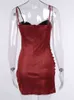 여자 섹시한 스팽글 지퍼 슬립 드레스 2022 여름 파티 culb 솔리드 드레스 에나이드 주름 패션 우아한 바디콘 로브 T220816