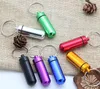 Aluminium Keychain Box Portable Mini Travel Boxes Holder Container Case Bottle