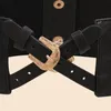 Belts Vintage Women Faux Leather Buckle Elastic Wide Belt Strap Solid Color Waistband Waist Corset For Slimming DXAABelts