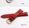 Bracelets de montres Bracelet en cuir véritable Bracelet de ceinture Femme Montres-bracelets Bande Bleu Rose Rouge Blanc Boucle 12mm 14mm 16mm 18mm 20mmMontre Hele22
