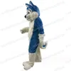 Halloween Langfell Husky Hunde Maskottchen Kostüm Cartoon Charakter Outfits Anzug Karnevalsfestival Kostüm Weihnachten Erwachsene Größe Partykleid