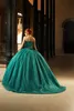 Stunning Beaded Ball Gown Quinceanera Dresses Sequined Sweetheart Neckline Princess Prom Gowns With Detachable Train Appliqued Sweet 15 Masquerade Dress 415