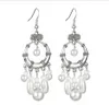 Années 1920 Art Déco Gatsby Boucles d'Oreilles Pendantes Années 20 Thème Fête Costume Accessoires Vintage Mariage Dangle Perle Boucles d'Oreilles Plaqué Argent pour Femmes Filles Maman