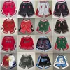 남자 23 Michael Basketball Shorts Justdon Short Hip Pop Sport Wear With Pocket 지퍼 스웨트 팬츠 블루 흰색 검은 색 빨간색 보라색 에드 크기 S-XXL