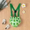 Kläder sätter min första St. Patricks Day Baby Boys Girls Kläder Set Letter Print Bodysuit Suspender Pants Spädbarn Toddler OutfitSclothing