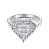 Stravagante cuore semplice Anello in argento sterling 925 Fedi nuziali 5A Cubic Zirconia Moda Donna Designer Diamond Love Ring Gioielli Lady Regali per feste con scatola Taglia 5-10