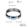 Link Cadeia Blue Men Bracelet Bracelet Magnetic Aço inoxidável Energia de cura masculina Mão de pulseiras de germânio para Menlink Fawn22