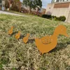 4 PCS Metal Duck Decoration Outdoor Decoration Outside Decor Yard Garden الحلي 220721