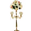 decoration 5 heads gold Candelabra Acrylic Candle Holders Wedding Table Centerpieces Flower Stands Vases Road Lead Party Decoration imake304