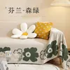 Подушка/декоративная подушка INS Цветок с двусторонним клетчатым броском клетки одеяло раскрытие гостиной