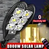 8000watts Solar Street Light 108/90 / 60Cob Induction LED lampe intelligente télécommande imperméable Pir Motion les lumières les plus brillantes Lanterne pour le jardin