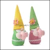 その他のお祝いのパーティー用品ホームガーデンイースター顔のないバニードワーフ人形gnome老人ハンギング装飾品テーブルデスクデコレーションキッズおもちゃ