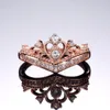Fedi nuziali Huitan Ly-design a forma di corona da donna fidanzamento colore oro rosa fantasia proposta per ragazza Graceful CZ gioielli di modamatrimonio Edwi2
