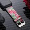 Modedesigner Smart Watch-rem för Apple-band 42 mm 38 mm 40 mm 44 mm 41 mm 45 mm Link iWatch 2 3 4 5 6 SE 7-serien Lyxigt läder Färgglad Flower Bee Snake Armband Band