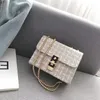 fashion shoulder or slung crossbody bag knit Clamshell buckle design decoration color women handbag