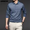 Top Grade Moda Marka Mężczyźni Plain Polo Koszulki dla mężczyzn Pasiasty Casual Designer Długi rękaw Topy Odzież męska 220402