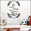 Adesivi murali Decorazioni per la casa Giardino Amore romantico Pvc Lettera Foglie Art Sticker per casa Camera da letto Soggiorno Carta da parati Decorazione Drop Delive