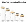 Glass Storage Containers Jars with Sealed Bamboo Lids Clear Glasses Food Storage Canister for Serving Tea Coffee
