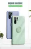 Zachte siliconen telefoonhoesjes voor Huawei P30 P20 P40 Pro plus Mate 20 Cover Honor 20 met magnetische ringhouderstandaard