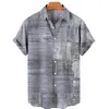 Mäns casual skjortor Män Short Sleeve Hawaiian skjorta Öppen krage enkelknapp 3D Tryckt Fashion Beach Topmen's