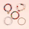 Böhmischer Modeschmuck, Schmetterlings-Anhänger, Perlenarmband, handgefertigt, mehrschichtig, bunte Perlen, Charms, Strass-Kettenarmbänder, 5 Stück/Set