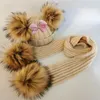 Caps & Hats Kids Winter Toddler Baby Faux Fur Butterfly Plumpy Tie Hat Cap Beanie With 2 Two Double Pom Poms Scarf Ears For GirlsCaps