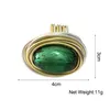 Clusterringen Vintage Metal Green Acryl Steampunk For Women Fashion Handmade Wire Wrap Jewelry Statement Finger Ukmoccluster