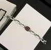 Charm Bracelets 고품질 고급 보석 펜던트 Bijoux Designer Original Packaging 925 Silver Interlocking Retro Bracelet 3G 로고