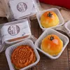 Broca de presentes 100pcs Clear Square Moon Cake Bandejas 50/63-80/100g Caixa de pacote MoonCak