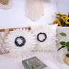 Nordic Light Luxury Ins Wind Flower Pillow Cover Sun Flower Sunflower Chrysanthemum Bed Head Pillow Cover Sofa Cushion Cover