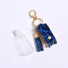 Party Favor New Leopard Print T-shaped Hand Sanitizer Holder with Empty Bottle PU Leather Cover Disinfectant Keychain Pendants GCE13588