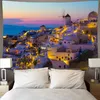 Tapestries Selling Aegean Tapestry Wall Hanging Scenery Sky Sea House Background Cloth Digital Printing Boho Decor TableclothTapestries