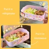 Bento Boxes Kawaii Portable Lunch For Girls School Kids Plastic Picnic Microwave Food With Compartments Storage Containers 220922