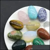 Konst och hantverk Arts Gifts Home Garden 30mm Egg Crystal Natural Stone Craft Smycken Chakra Reiki Healing Energy Prot Dhzo0