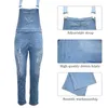 Women's Plus Size Jumpsuits Rompers Hole Jeans Ripped Skinny Overalls Tight Women Jeans Overall Stretch Female Skinny High Street Female Outfits 220826