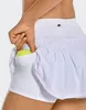 Lu Yoga Tennis Skirt Running Sports Golf Golf Skirt Mid-Waist Pleated Back Weist Pocket Zipper Gym Cloth Jllega254t