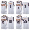 Men Kids Women Screen Printed Basketball Chris Paul Jersey 3 Devin Booker 1 DeAndre Ayton 22 Mikal Bridges 25 Jae Crowder 99 Frank Kaminsky 8 Aaron Holiday 4 Team Color