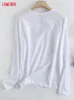 Tangada T-shirt in cotone da donna manica lunga O collo T-shirt da donna casual T-shirt Street Wear Top 6D113 220510