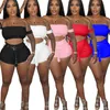 Tracksuits voor dames zomer sexy schroefdraad Twee stukjes sets vrouwen backless mouwloze crop top slanke corny verstelbare riem shorts pakken matchi