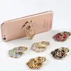 360 درجة رنين أصابع الهاتف المحمول مع Crystal Flower Diamond for iPhone Huawei Smartphone هاتف الهاتف