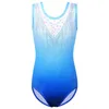 Bambini Ragazze Dancewear Stampa Body senza maniche Dance Wear Carino modello lucido One-Piece