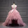 Élégant Cygne Cristal Tulle Trailing Fleur Fille Robe Robe De Soirée Enfants Pageant Robe Fête D'anniversaire Plume Dentelle Princesse Robe 220707