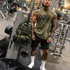 Summer Men Bodybuilding Tank Tops Gym Workout Fitness Cotton Sleeveless Shirt Running Clothlet Stringer Singlet Casual Vest D220615